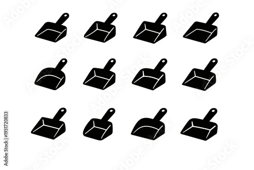 Vector waste cleaning icon small black symbol short debris simple home generation