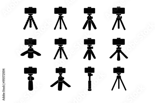 Tripod casual plastic simple everyday vector utility icon form phone practical icons