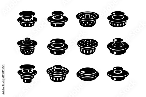 Icon plug simple filled vector drain strainer form device generation image stopper