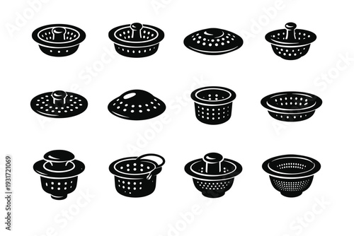 Discreet simple black cleanup generation icon aid drain filled tool small vector