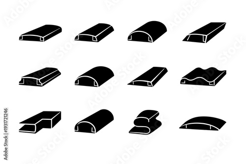 Sculptural wall decorative raceway vector icon image solution simple generation wire channel