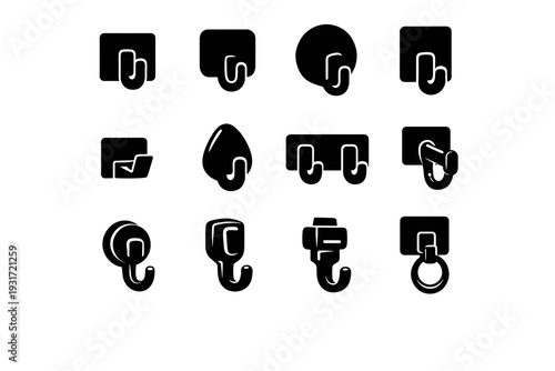 Practical image simple solid solution icon bathroom hook vector generation hanger adhesive