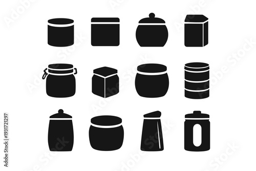 Abstract vector icon shape food jar generation simple image modern flat symbol