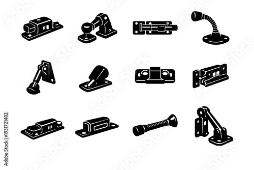 Silhouette generation simple adjustable vector door configurable image icon sliding black movable