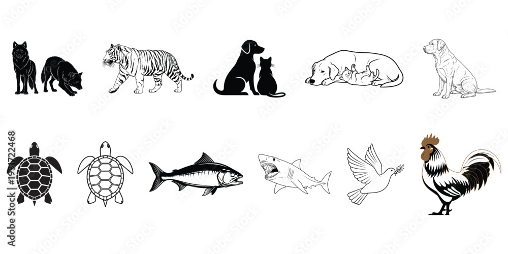Fototapeta premium Animal alphabet illustration