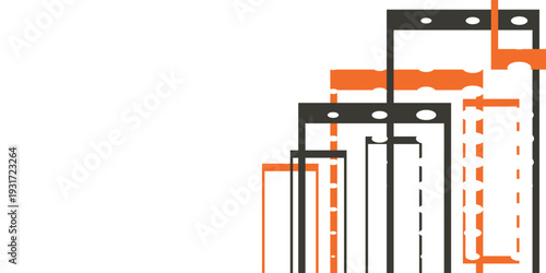 Bright black banner with a trend orange stripes