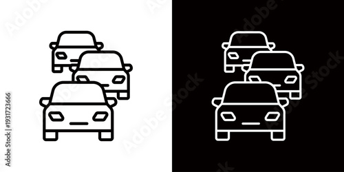 Car jam icon, transportation, traffic icon