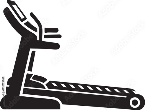 Treadmill illustration showcasing sleek design and modern features in a fitness setting