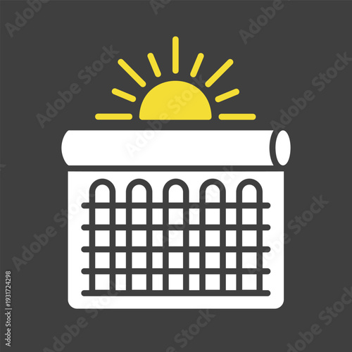 Solar thermal collector outline vector icon