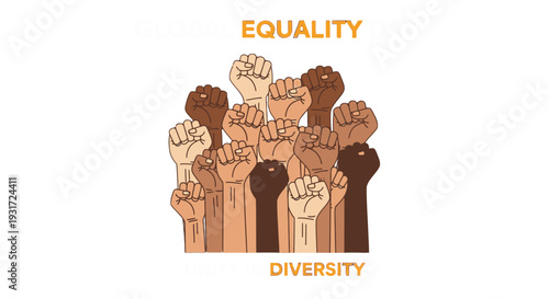 Diverse group of people celebrating equality and unity.