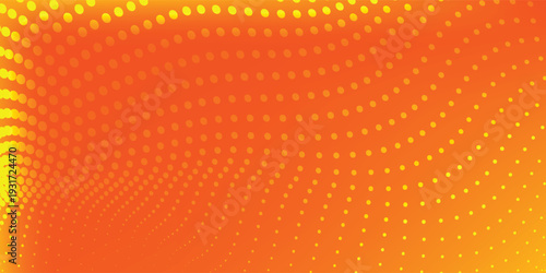 Vibrant orange background with a smooth texture. The background features subtle yellow wave patterns, enhancing the orange color. Vector. Shiny gradient wave background. Orange background
