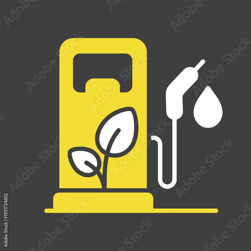 Biofuel filling station outline vector icon