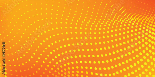 Vibrant orange background with a smooth texture. The background features subtle yellow wave patterns, enhancing the orange color. Vector. Shiny gradient wave background. Orange background