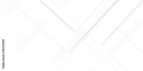 Abstract white background design with layers of textured white transparent material in triangle and squares shapes. White color technology concept geometric line vector white light grey background.
