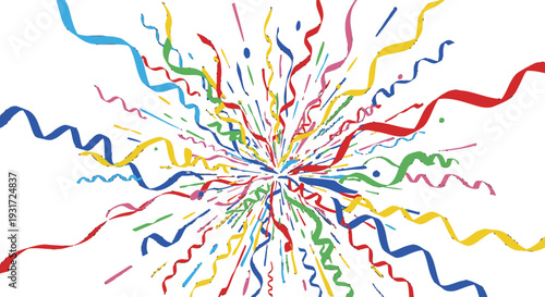 Colorful Streamers Exploding in All Directions.