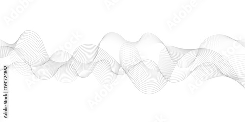 Abstract wave blend lines on transparent background. Design for banner, wallpaper, background and many more. Undulate Grey Wave Swirl, frequency sound wave, twisted curve lines with blend effect.