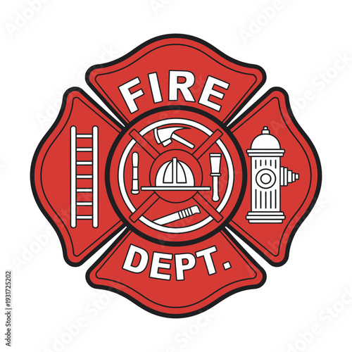 Firefighter logo. vector