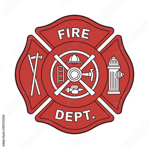Firefighter logo. vector