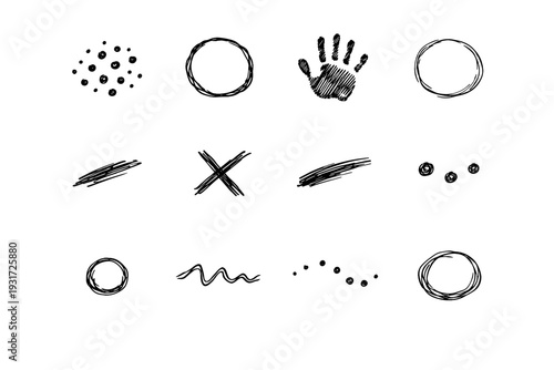 Generation vector speck mark loose outline imprint simple image point calm icon