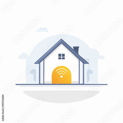 Digital connectivity within a modern smart home ecosystem illustration, symbolizing seamless automation and intelligent living via integrated Wi-Fi technology