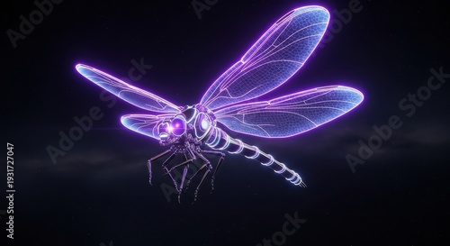 glowing dragonfly