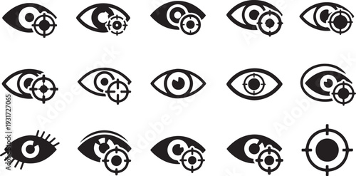 Black and white eye with targets eye target black and white symbol mark aiming sight