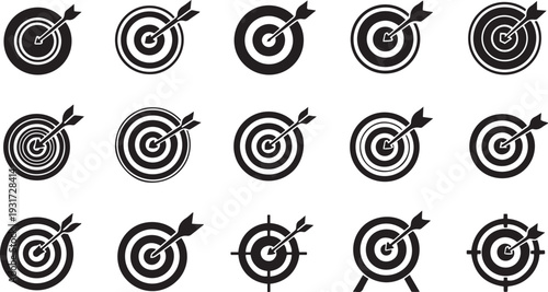 Black and white target with arrows bullseye symbol