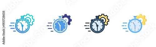 Deadline Icon Set Vector Collection Isolated In Black And White