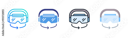 Virtual Reality Icon Set Vector Collection Isolated In Black And White
