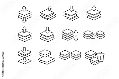 Image layers generation down icon flatten order merge vector split layer simple
