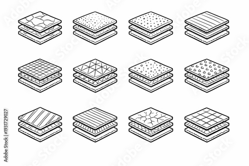 Simple striped vector layer textured lined mesh icon panel slab image surface