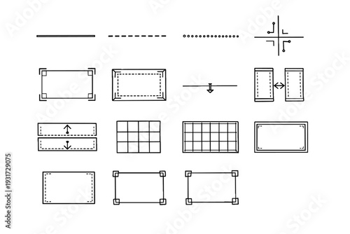 Margin vector simple image zone icon rule generation guide padding marker straight