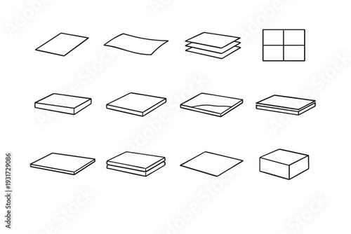 Plane base geometric layer icon generic field slab vector form minimal grid