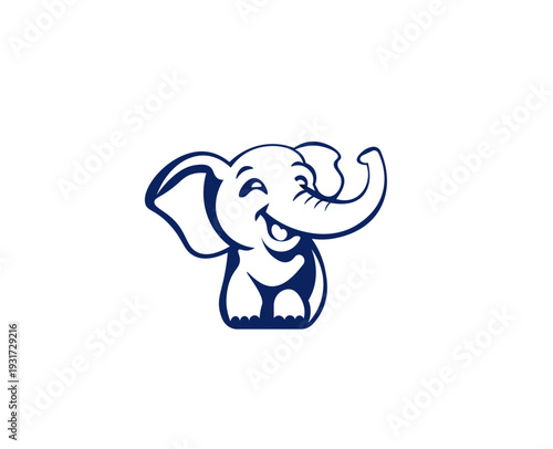 Vector illustration of a cartoon baby elephant