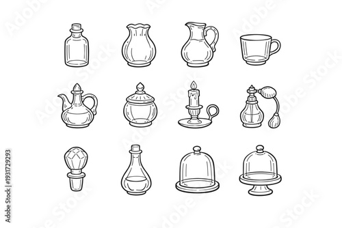 Carafe glass simple bottle image stopper holder generation decanter icon candle dome