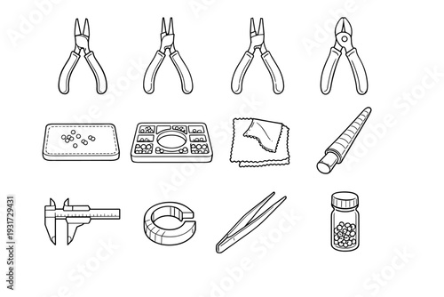 Mat image tool bead generation jewelry icon opener vector mandrel flat jump