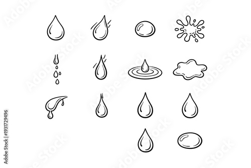 Circle bead icon flowing ripple generation simple vector water drip image smooth