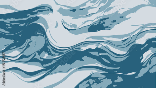 Vector Abstract Blue Rhythmic Motion, Depicting Fluid Dynamics, Evokes Calmness and Serenity, Suitable for Designs and Backgrounds