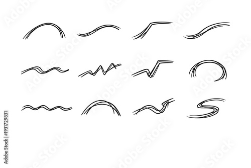 Curve motion arc sketch icon bend simple vector contour generation line image