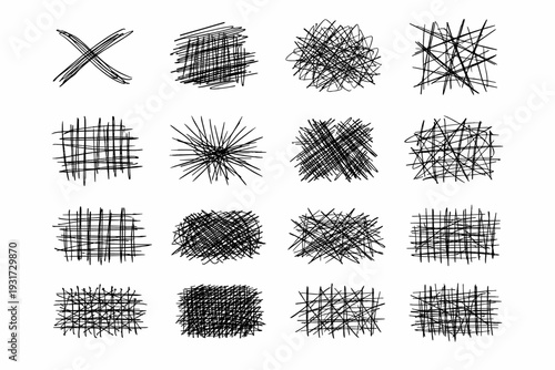 Overlapped crossed generation chaotic abrasive lattice simple image icon tangled raw vector
