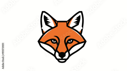Stylized Fox Head Logo Icon - Minimalist Geometric Animal Design