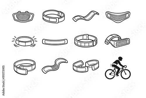 Vector practical material flexible strip proportions adaptable icon tidy icons reflector bike