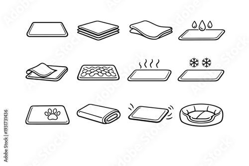 Pet corner mat edges icons lightweight animal smooth rectangular cooling interior icon