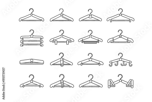 Vector hanger icons accessory icon design interior palette practical foldable color closet