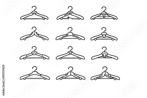 Outline foldable modern hanger concept practical icon vector clothes gentle surface
