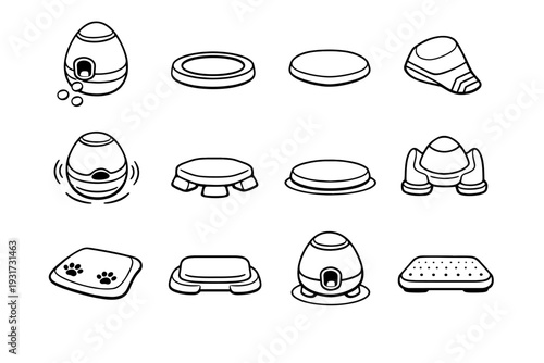 Pet dispenser icon pad geometry vector balanced secure feature floor icons surface