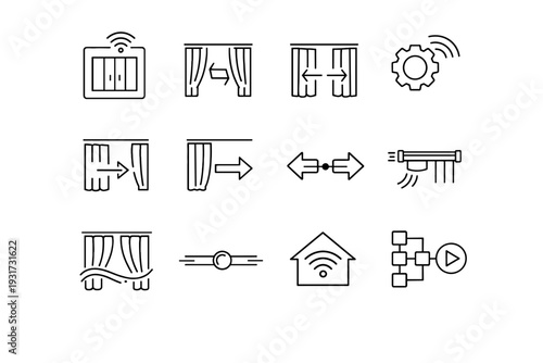 Icon transition trigger curtain modern functional control smart vector idea geometry