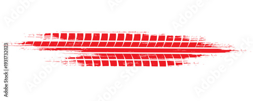 Tire track. Tyre mark of car, bike, motorcycle with grunge effect on white background.