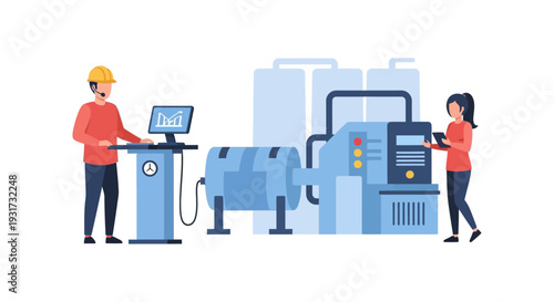 Industrial Automation & Smart Factory Operations: Engineers Monitoring Production & Quality Control with Advanced Technology