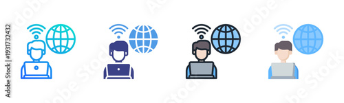 Remote Work Icon Set Vector Collection Isolated In Black And White